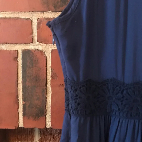 LC Lauren Conrad Blue  Lace Woven Dress Navy Size 2 - Picture 5 of 8